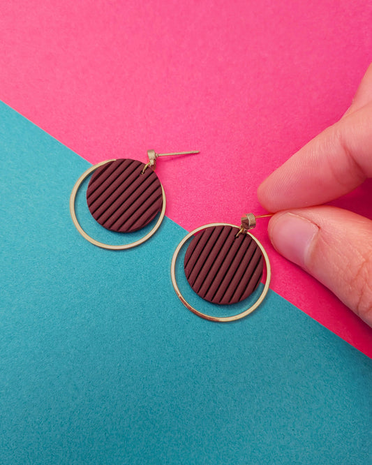 Black Cherry Stripe Dangles