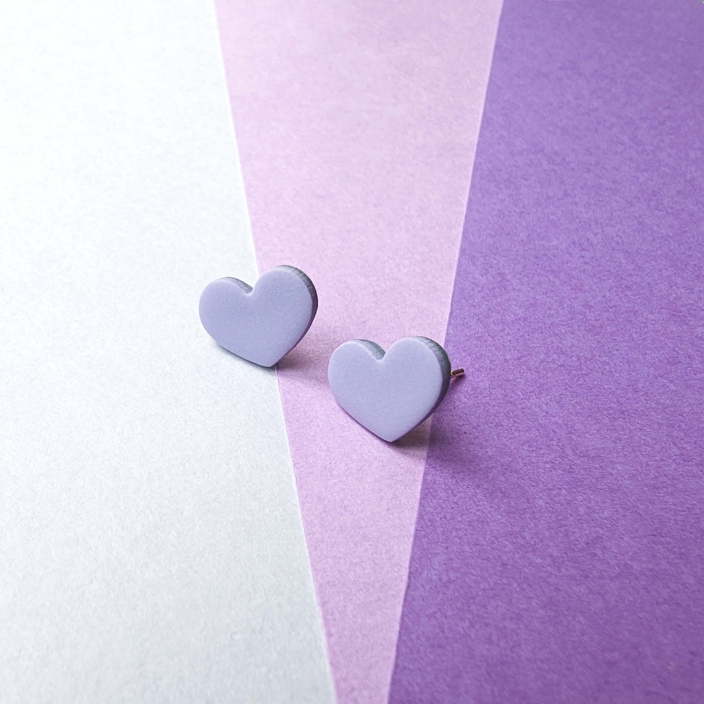 Lilac Heart Studs