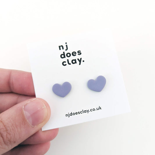 Lilac Heart Studs