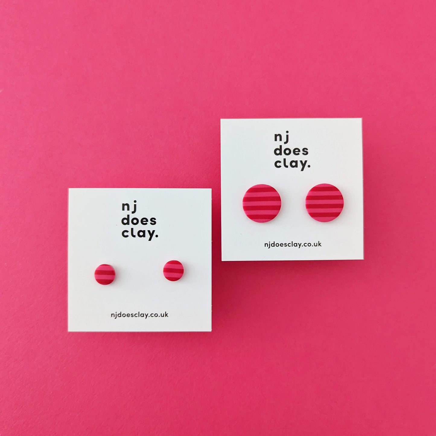 Red & Pink Stripe Studs