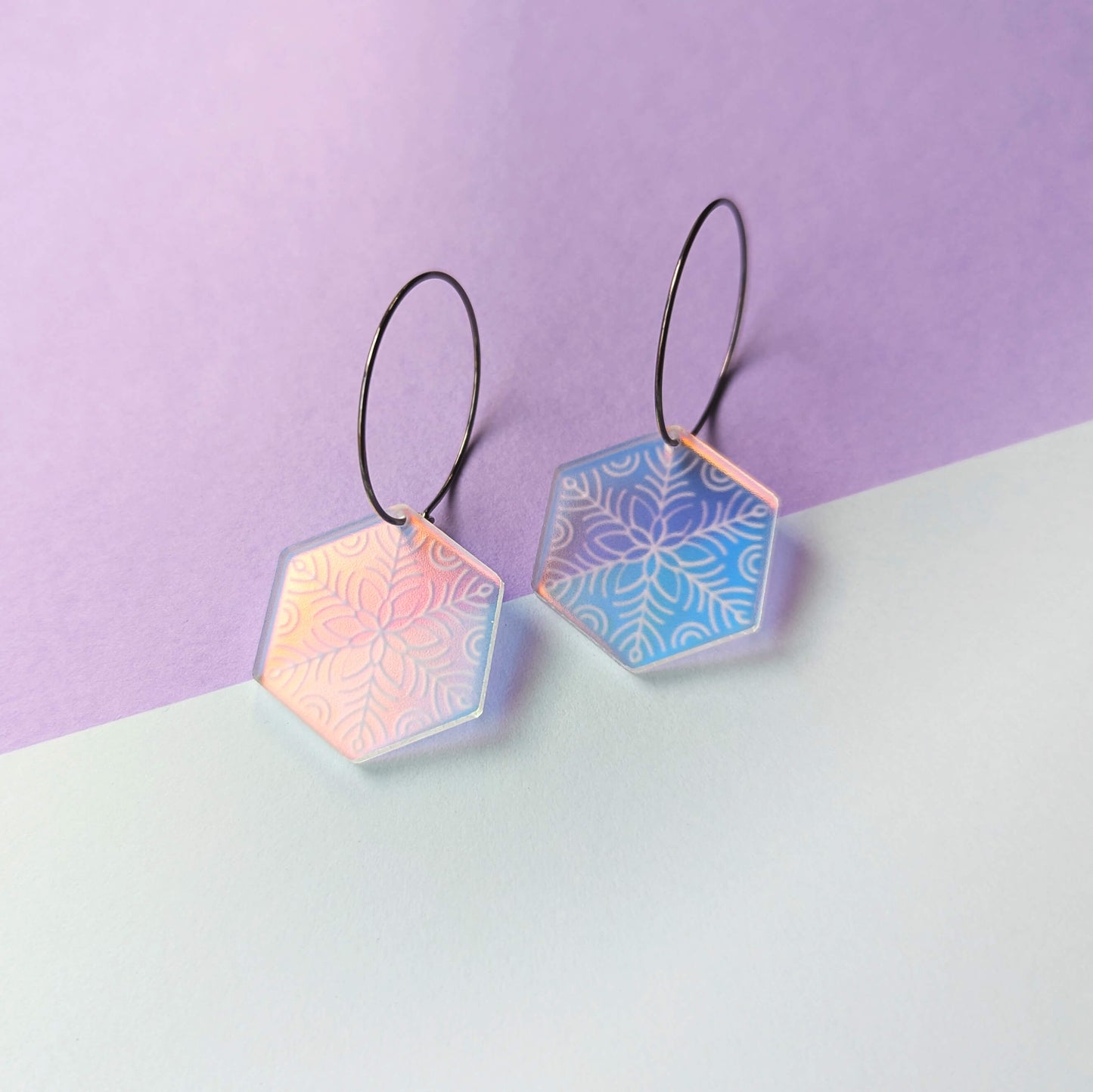 Icy Snowflake Hexagons