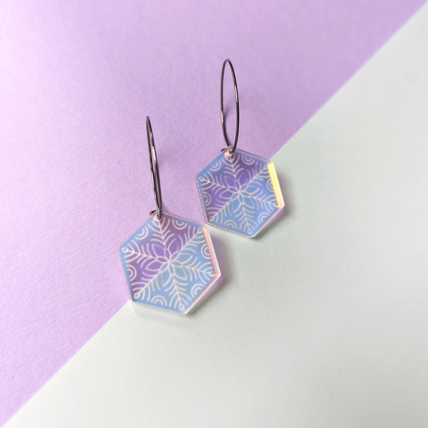 Icy Snowflake Hexagons