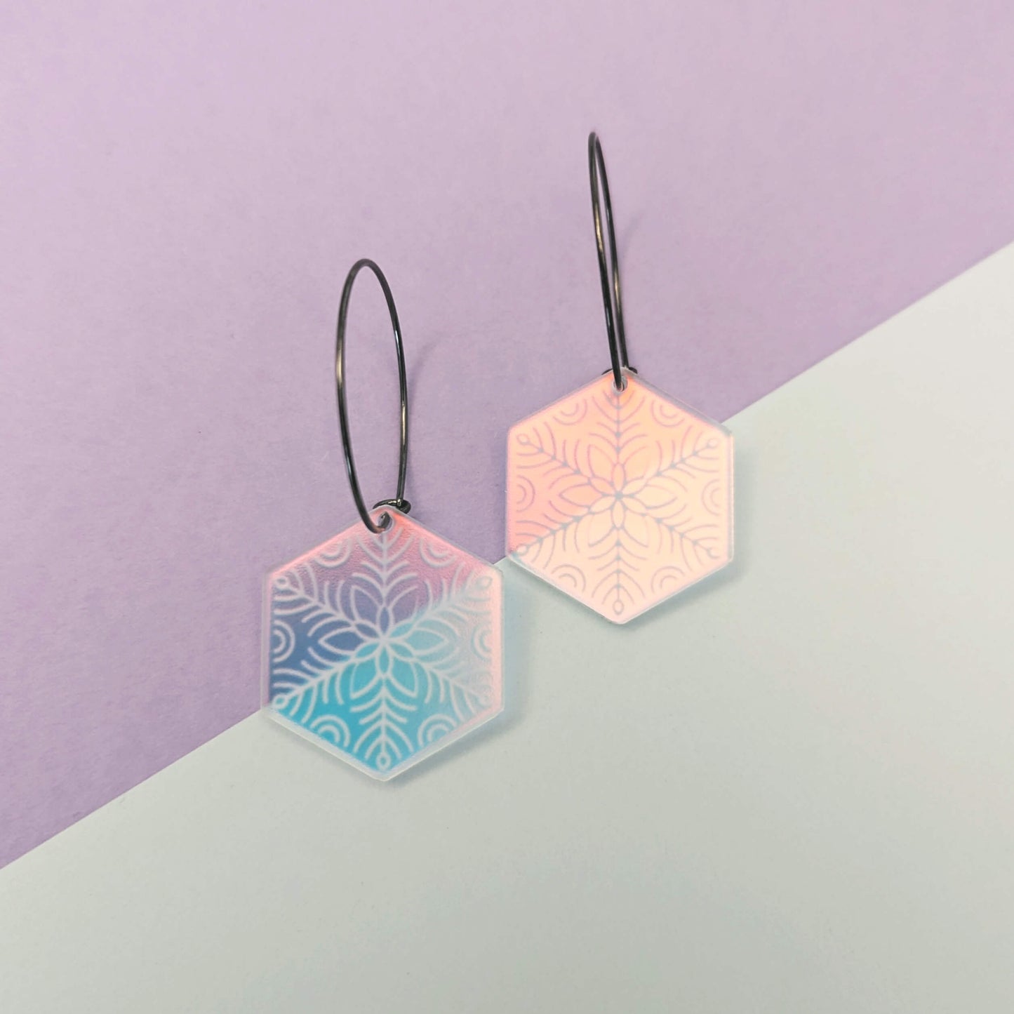 Icy Snowflake Hexagons