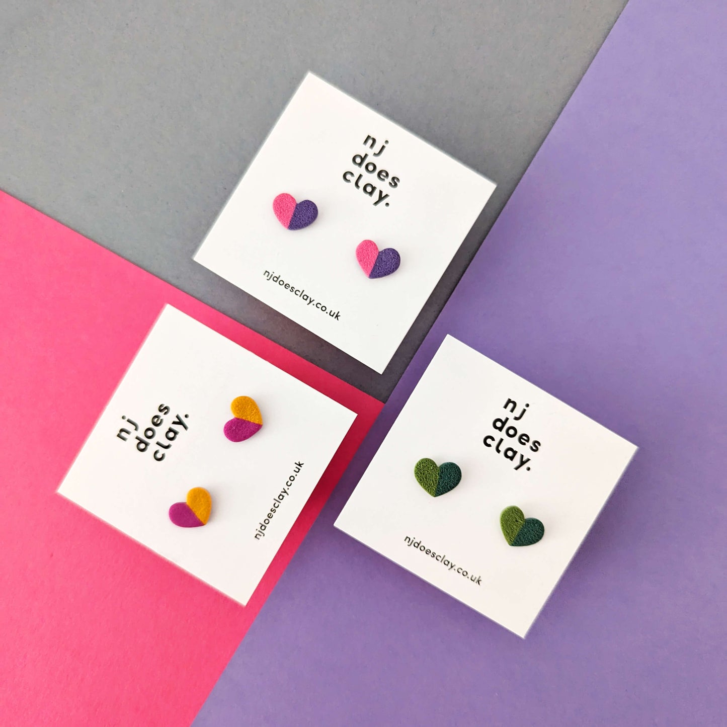 Split Heart Studs