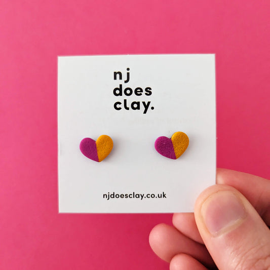 Split Heart Studs