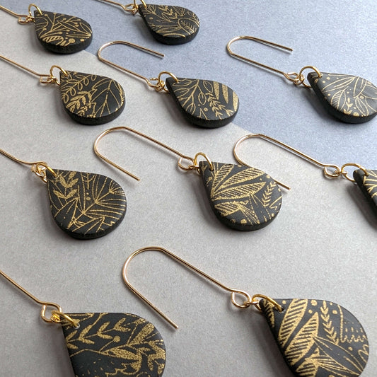 Black and Gold Raindrops