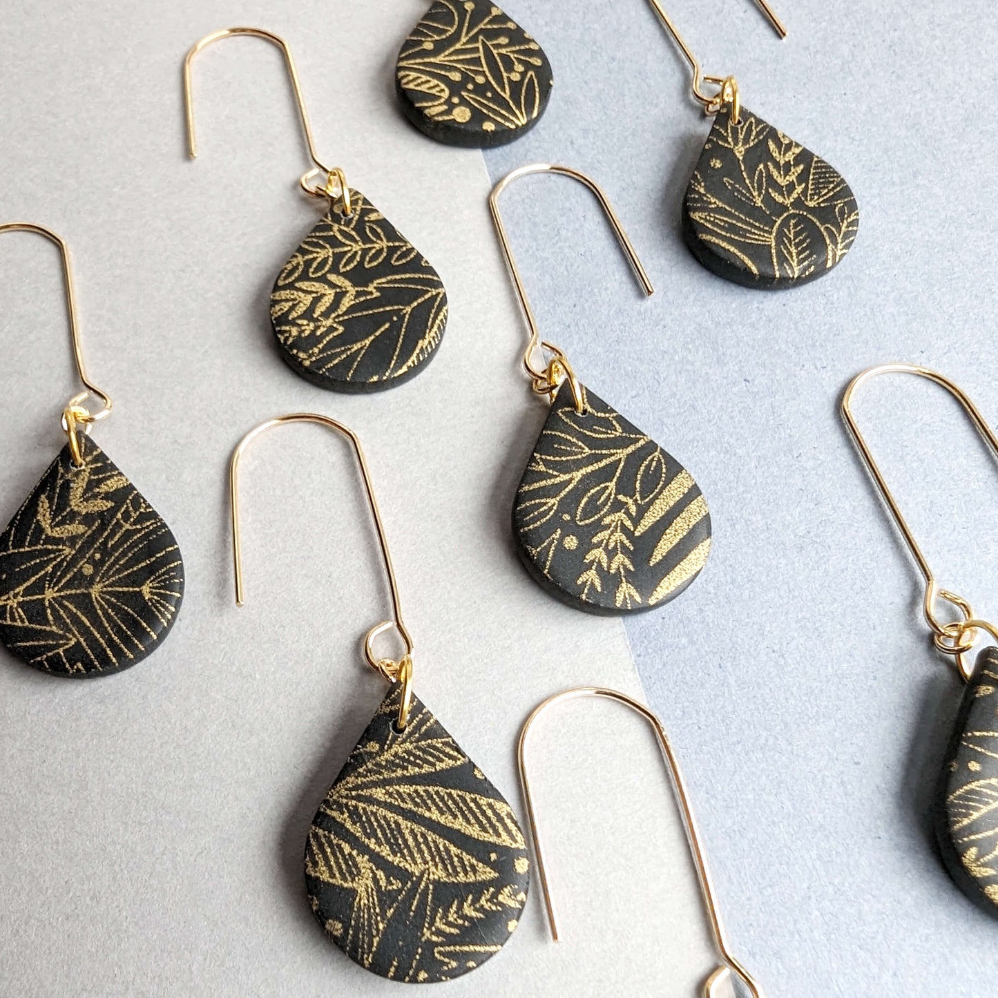 Black and Gold Raindrops