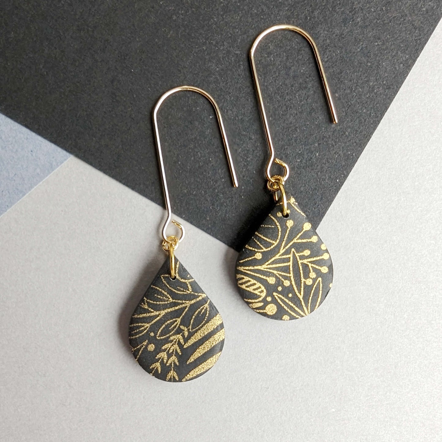 Black and Gold Raindrops