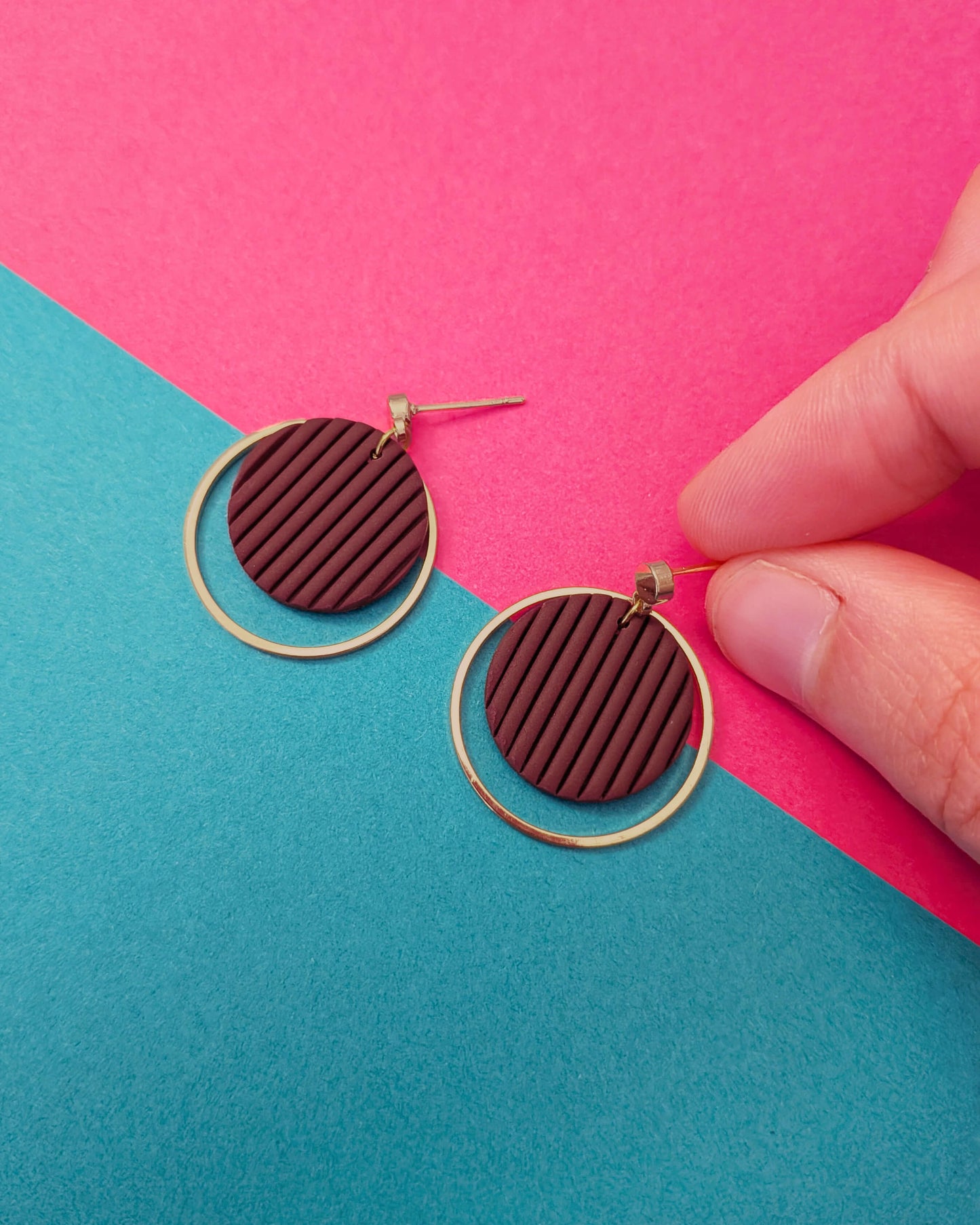 Black Cherry Stripe Dangles