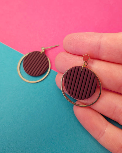 Black Cherry Stripe Dangles