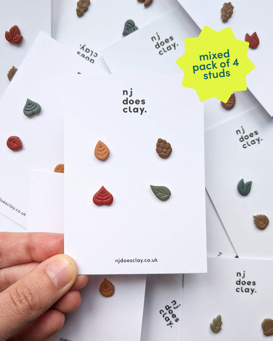 4 Pack of Autumn Leaf Studs - Random Picks