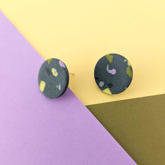 Terrazzo Moss Round Studs