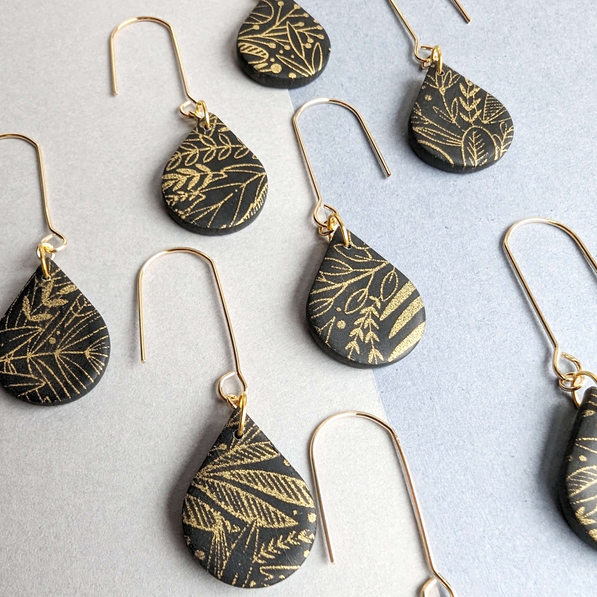 Black and Gold Raindrops